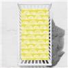 Odot Lenzuolo con angoli Lenzuola Carrozzina Neonato, Stampa di Arcobaleno Bambino Cotone Coprimaterasso, Lenzuola per Culla Babybay (Giallo,100x135 cm)