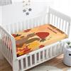 Odot Lenzuolo con angoli Lenzuola Carrozzina Neonato, Scoiattolo Motivo Bambino Cotone Coprimaterasso, Lenzuola per Culla Babybay (Fungo,80x160 cm)