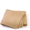 Surwin Coperta Bimbo in Maglia per Bambino, Surwin Baby Copertina Neonato Multiuso in Cotone Biologico per Carrozzina Culla Lettino Passeggino (80x100cm,Marrone)