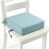 Chickwin Cuscino Rialzo Sedia per Bambini, Cartone Animato Stampa Cuscino Alzasedia con Cinghie Regolabile Lavabile Smontabile Cuscino Seduta per Sedia da Pranzo (32 * 32 * 8cm,Azzurro)