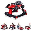 RELAX4LIFE Girello per Bambini 6-18 Mesi, Baby Walker 4 in 1 Trasformabile, Carrello Primi Passi e Macchinina a Spinta con Luci e Suoni, Altezza Regolabile, Pieghevole(ROSSO)