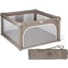 MS BabyWorld - Box Bambini L OXFORD - 120x120 cm | Recinto per neonati pieghevole | Area giochi sicura con porticine e finestre a rete | Con ventose | Montaggio Facile (120 x 120 cm)