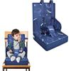 NAIZY Seggiolone rialzo per bambini, con schienale pieghevole e cintura di sicurezza a tre punti, spugne per rialzo della sedia, colore blu