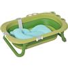 HOMCOM Vaschetta Bagnetto Pieghevole per Bambini 0-3 Anni con Cuscino Regolabile Azzurro e Piedini Antiscivolo, 80x53.9x20.8cm Verde