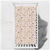 Odot Lenzuolo con angoli Lenzuola Carrozzina Neonato, Stampa di Fiori Bambino Cotone Coprimaterasso, Lenzuola per Culla Babybay (Cammello,100x135 cm)