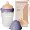 HappyMami, Biberon su Misura con Tettarella in Silicone Medico, senza BPA, doppio Sistema Anticolica, Lavabile in Lavastoviglie, adatto a ogni tipo di Allattamento. (Viola Seta 250 ml)