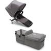 Bugaboo Donkey 5 Twin, Set di Conversione Passeggino Completo, Affiancato, Design Migliorato, Seduta Reversibile, Guida a una Mano e Archiviazione Espandibile, Grey Melange