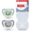 NUK First Choice Night Succhietto per Bambini | 6-18 Mesi | Succhietti Ortodontici che si Illuminano al Buio | Calma il 99% dei bambini** | Ippopotamo/Koala | Confezione da 2