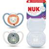 NUK Perfect Match Air Night Succhietto per Bambini | 18-36 Mesi | Ciucci Fluorescenti Traspiranti Anti-Irritazione | Accettato dal 95% dei Bambini** | Leone | Confezione da 2