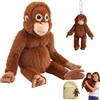 Afenau Peluche Scimmia Punch, Set di 66CM e 20CM Punch Peluche Scimmia, Morbido Lavabile Punch Monkey Peluche Imbottiti con Cotone PP, Adorabile Scimmia Peluche Regalo Compleanno e Festa della Mamma