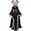 Oueneifs Bubo Bjd Doll 1/4 Fantasy Occhi Rosso Scuro Capra Strega Magia Veste Nero Catena a lisca di Pesce Bambole Giocattolo per 15+ Anni