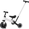 HUOLE Triciclo Bambini, Triciclo Bimba e Bimbo con Maniglione ad Altezza Regolabile, Max 25 kg, Giochi per Bambini 18 Mesi, 2-5 Anni, Ruote Silenziose, Asta di Spinta-3 in 1 (bianco)