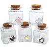 DLM Bomboniere DLM-A185 Bomboniere 48 barattoli in vetro con tappo in sughero cm 5x4 da 50 ml portaspezie portaconfetti con cuori colorati battesimo comunione matrimonio nozze cresima compleanno