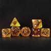 BESCON DICE Bescon Dragon Eye RPG - Set di 7 dadi poliedrici Dragon Eye, colore: ambra