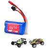 HSP Himoto Wltoys - Batteria originale LiPo, 6,4 V, 750 mAh, con connettore JST per veicoli RC di WLToys e anche Vortex A949, A959, A969, A979, K929, Monster truck, Buggy, Truggy, Crawler, ricambio