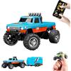 ViCUULY Mini Rc Monster Truck, Monster Truck in Scala 1:64, Auto Telecomandata Con Luci, Telecomando a 2,4 Ghz, Mini Monster Truck in Lega Rc, Velocità/Sterzo Regolabili (Orange Blue)