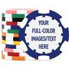 SuyanhGift Chip da poker personalizzati da 40 mm con testo, logo o design per matrimoni, anniversari, feste, eventi aziendali e raccolte fondi, 100 fiches da poker colorate da 11,5 grammi (blu)