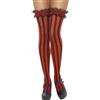 SMIFFYS Smiffy's - Calze autoreggenti a righe, colore: Nero/Rosso