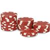 POKEO Fiches Poker Dice Rosse 25 Pezzi, Chips da Poker ABS 11,5g Senza Valore - Ricarica Set da Poker, Texas Hold'em Blackjack