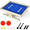 COSTWAY Mini Calcio Balilla da Tavolo, con 2 Giocatori con 2 Palline e 2 Set di Maniglie magnetiche, 2 segnapunti e 3 magnetici Color Biscotto, per Bambini Adulti Serate in Famiglia e Feste