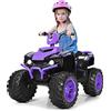 COSTWAY 12 V Quad Elettrico per Bambini, Auto Elettrica Cavalcabile con Luci LED e Musica, Velocità Fino a 5km/h, per Bambini 3-7 Anni (Viola)