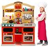 COSTWAY Cucina Giocattolo per Bambini 69 Pezzi, Cucinetta per Bambini 3 Anni+ con Luci Suoni Vapore e Acqua in Ebollizione, 3 Anni+, 64,5 x 24 x 83 cm (Arancio)