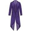 JEATHA Bambino e Ragazzo Costumi Steampunk Rinascimentali Costume da Smoking Maniche Lunghe Cappotto Gotico Giacca Formale da Medievale Vittoriana Viola 7-8 anni