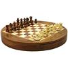 Chessgammon 14 CHESS SET- WOODEN SOLID SHEESHAM WOOD ROUND CHESS SET