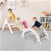 COSTWAY Telaio da Arrampicata per Bambini, Triangolo di Arrampicata Pieghevole con Triangolo Arco e Salita, Regalo per Bambini 1 Anni + (Bianco)