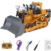 BAUBAUPLAY Bulldozer RC 1/64, Bulldozer radiocomandato in lega 2.4G, con effetti di luce ed effetti sonori, mini RC costruzione veicolo giocattolo per adulti