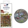 WWS War World Scenics War World Scenics 100 x Ciuffi di Erba Statica Autoadesivi - Fiori Misti, 4mm - Modellismo Statico Ferroviario Wargame Erbetta Sintetica Diorama Spedizione Tracciata