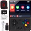 EZRONULLA Miyo Mini Plus, console di gioco palmare retrò, scheda TF 64G integrata, 7.000 giochi classici, schermo IPS da 3,5, supporta WiFi, con custodia (nero, 64 G)