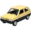 Generisch Welly modello auto compatibile con 1980 Fiat Panda Beige ca 1/34-1/39 metallo Die Cast Nuovo in scatola 43849