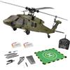 PizazzToy K170 UH-60L Elicottero RC, 170 misura 2,4 G, 4CH, giroscopio Flybarless RC a 6 assi con altezza, acceleratore regolabile sinistra e destra per principianti