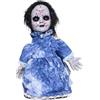 Whyzsjnclg Decorazioni fantasma, decorazioni di Halloween, bambola inquietante che cammina con occhi e capelli luminosi, bambola horror animata spaventosa con suoni per di Halloween della casa streg