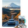 FHseDFH Puzzle difficile per adulti da 1000 pezzi con Tesla su una strada di montagna Attività divertenti da fare in casa Gioco impegnativo da parete Adatto a partire dai 14 anni 38x52cm