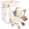 Speedy Monkey - Passeggino per bambole in legno, splendidamente realizzato, certificato FSC, accessori per bambole in legno per oltre 2 anni, sicuro, leggero, facile da spostare e pulire, vernice