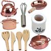 FUNOMOCYA Set Utensili da Cucina in Miniatura 10 Pezzi in Lega, Accessori per Mini Case e Decorazione Micro-paesaggistica, Giocattolo di Finzione per Case delle Bambole