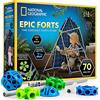 Blue Marble NATIONAL GEOGRAPHIC Kids Fort Building Kit - 70-Piece Indoor Fort Builder - Creative Play, STEM Building Toy, Building Kit for Kids 6-10, Blanket Fort Kit