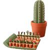 Generico Cactichess, Set di Scacchiera Forma di Cactus da 32 Pezzi Stampato in 3D, Scacchi da Viaggio Portatile e Arrotolabile a Tema Cactus, Pezzi Forma Pianta, Decor per Scrivania per Gli Amanti delle Piante