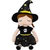 Fmzrbnih Bambola Di Halloween - Figura Di Cartone Animato Farcita, Bambola Di Carina | Peluche Multiuso Per Ragazza Strega Dei Cartoni Animati, Arredamento Morbido E Carino Per Halloween Per Soggiorno, C