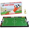 TIPP-KICK Gioco Junior Cup con Kicker extra - Set da calcio balilla pronto per il gioco con 1 kicker, 2 x attaccanti e portieri dipinti a mano Toni, campo da gioco in feltro