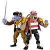NECA - Figurine TMNT Tortues Ninja Tartarughe in Time - Confezione da 2 pirate Rocksteady & Bebop 18 cm - 0634482541760