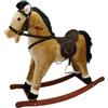 GIODICART Cavallo a Dondolo Grande Marrone Chiaro, Peluche Cavalcabile, Nitrisce e Muove la Bocca