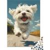 DHBANEIOK Cane Maltese Puzzles 1000 Pezzi Per Adulti, Puzzle Classici Con Stampa Ad Alta Definizione, Gioco Di Famiglia, Team Building, Regali Per Amanti O Amici 1000pcs (75x50cm)