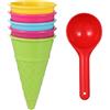 BESPORTBLE Giocattoli da Spiaggia Coni Gelato e Cucchiaio per Giocare Spiaggia Al o Casual Stimola Abilità Motorie Dei Colore Casuale Colore Casuale