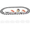 SunaOmni Set di 22 trenini per sushi con tavolo rotante e cibo, con 1 testa di treno, 3 carrozze e altro, trenino elettrico alimentato a batteria per tavolo da pranzo o regali per bambini (senza sushi). T