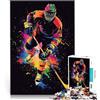 LKASGCBY Puzzle da 1000 pezzi per adolescenti Giocatore di hockey su ghiaccio in azione Rompicapo con pezzi completamente interconnessi di forma casuale 38x26cm