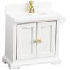 SustVita Lavandino da Bagno dettagliato per casa delle bambole con design a pavimento per scene in miniatura e sale giochi offre divertimento interattivo, mobili per casa delle (White)