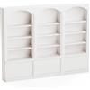 Odoria Casa delle Bambole Libreria Miniatura: 1/12 Scala Scaffale Parete Vetrine Bianco per Biblioteca Salotto Moderno - Mini Armadietto Mobile Legno Soggiorno